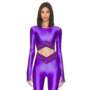 Versace Jeans Couture Doodle Logo Long Sleeve Top Royal Purple